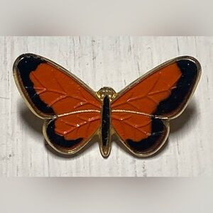Gold/Orange Monarch Butterfly Brooch Pin Accessory Vintage Fairy Grandmillenial